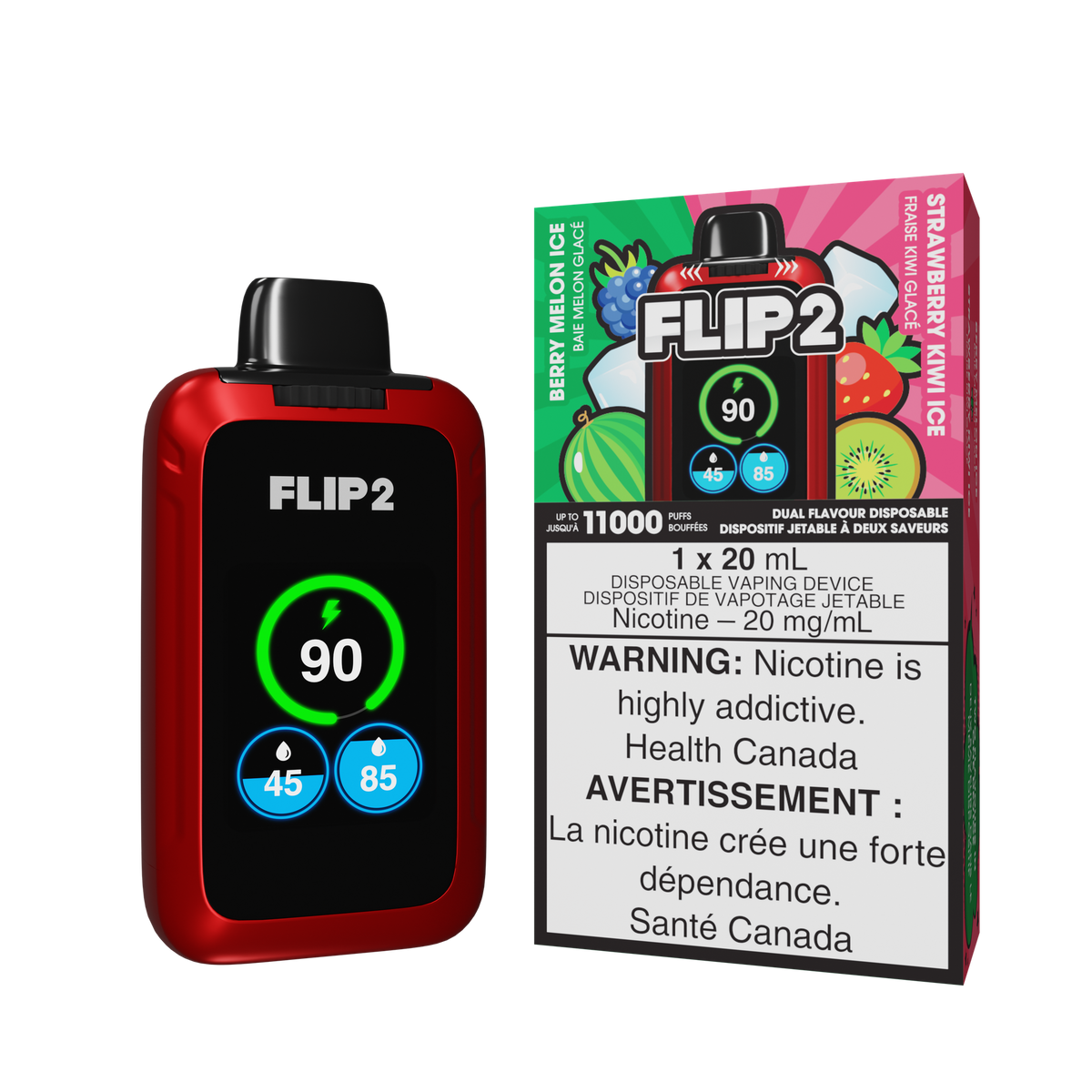 Flip Bar 2 - Berry Melon Ice / Straw Kiwi Ice (20mL)