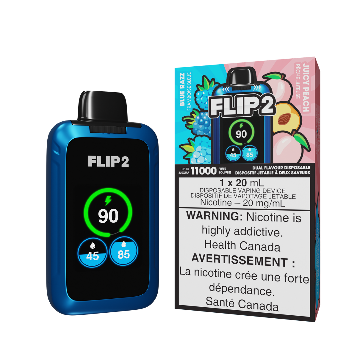 Flip Bar 2 - Blue Razz / Juicy Peach (20mL)