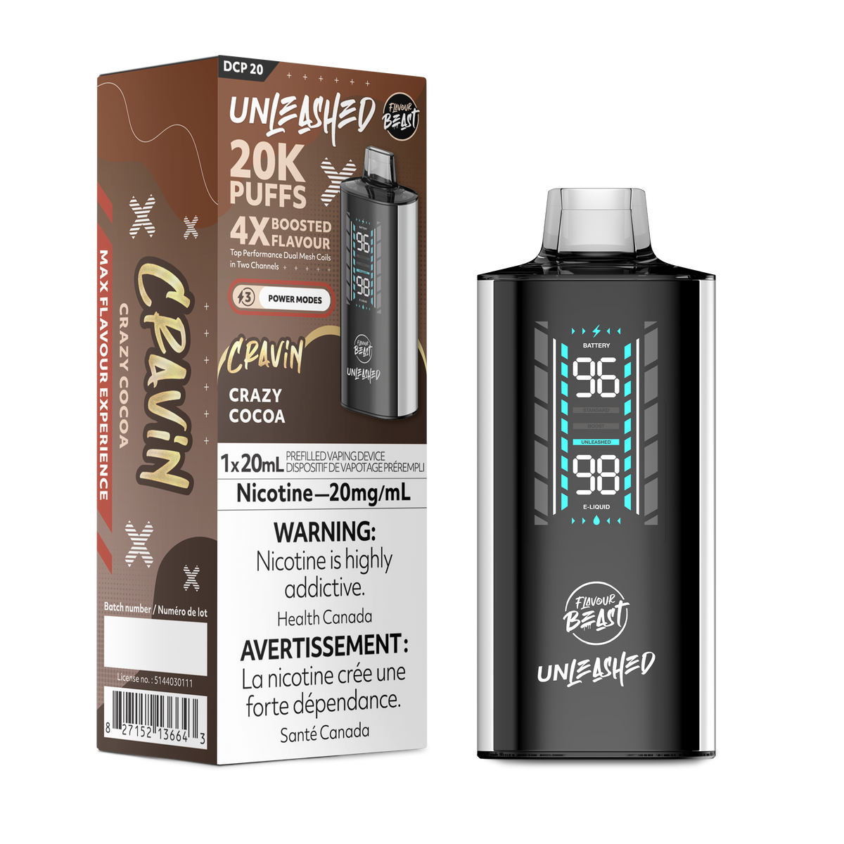 Flavour Beast Unleashed 20K - Crazy Cocoa (20mL)