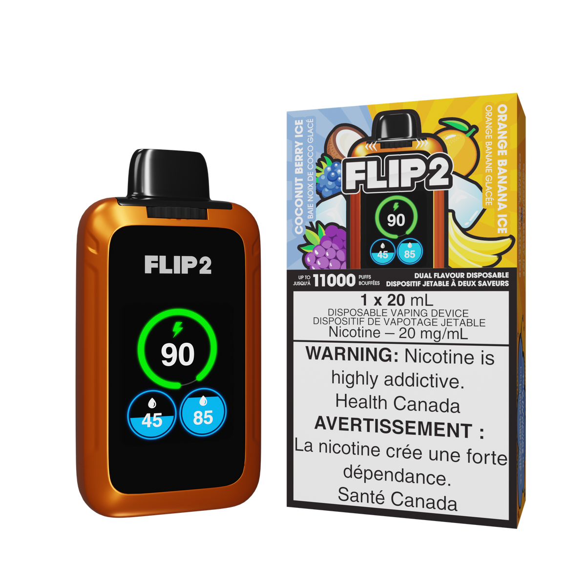 Flip Bar 2 - Coconut Berry Ice / Orange Banana (20mL)