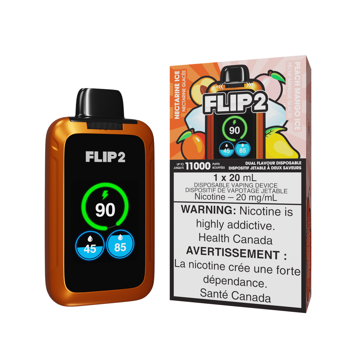 Flip Bar 2 - Nectarine Ice / Peach Mango Ice (20mL)