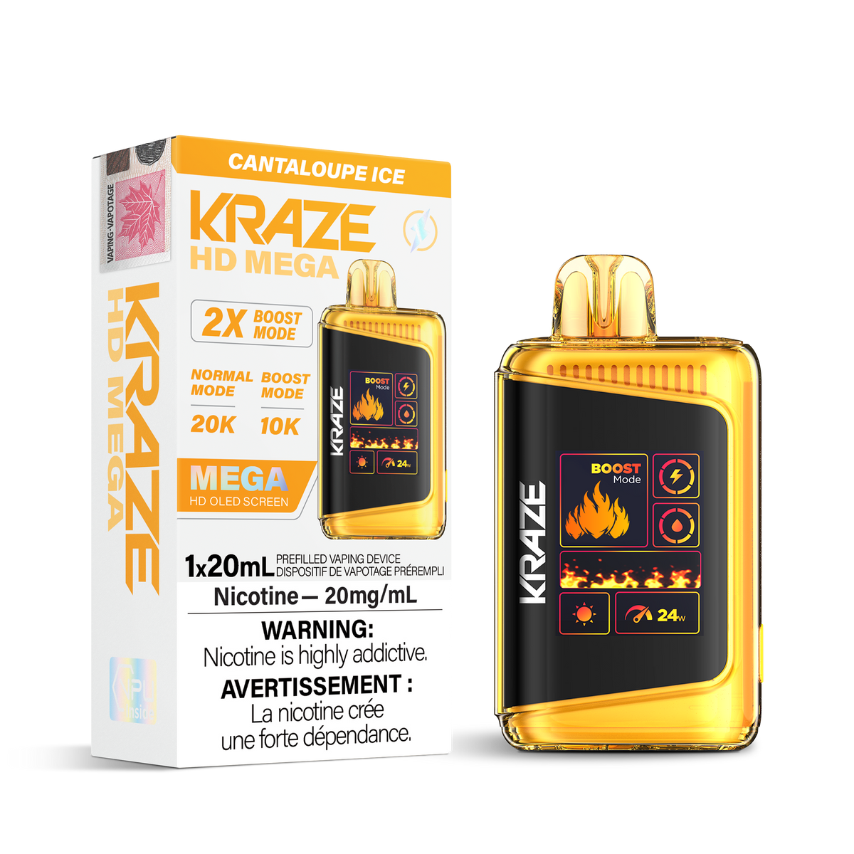 Kraze Hd Mega - Cantaloupe Ice (20mL)