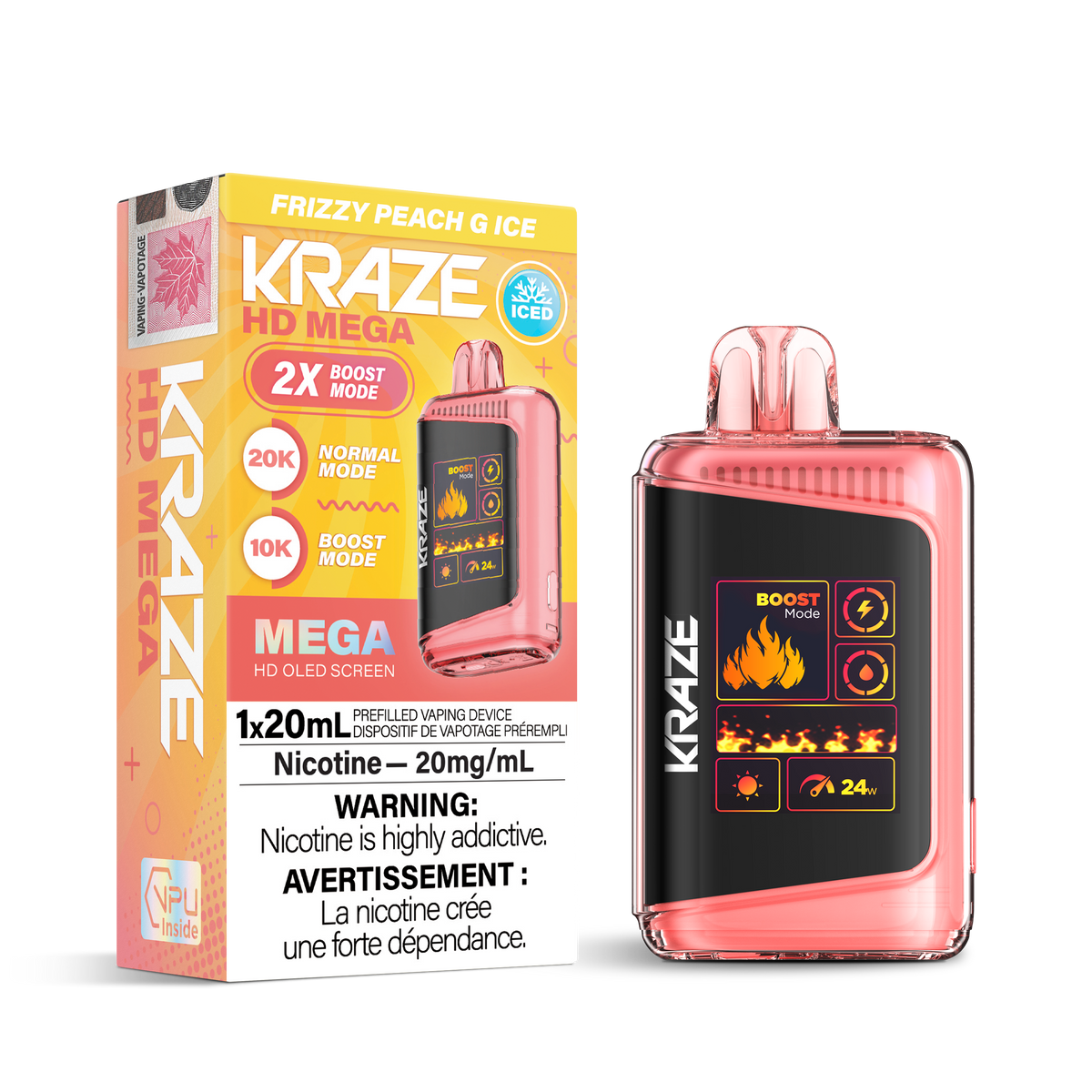 Kraze Hd Mega - Frizzy Peach G Ice (20mL)