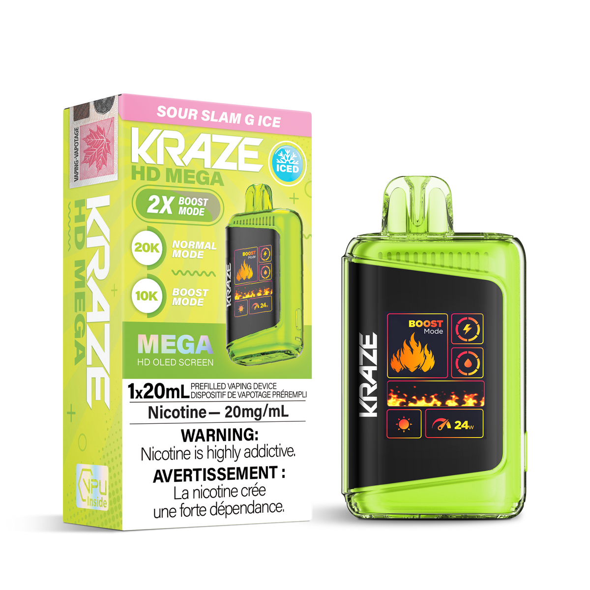 Kraze Hd Mega - Sour Slam G Ice (20mL)