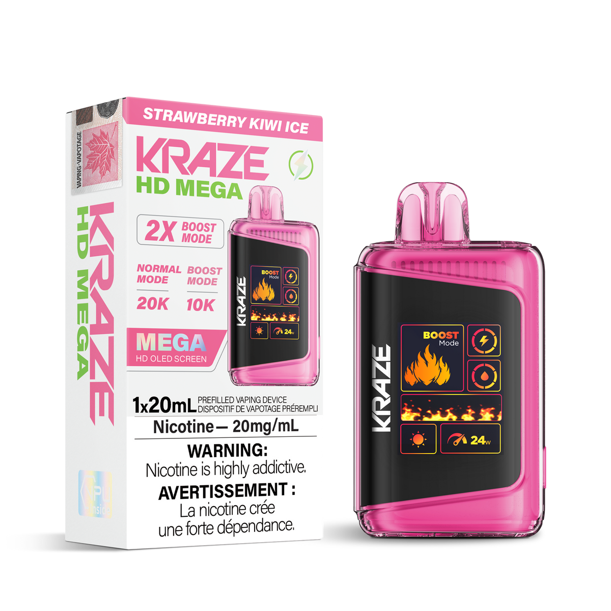 Kraze Hd Mega - Strawberry Kiwi Ice (20mL)