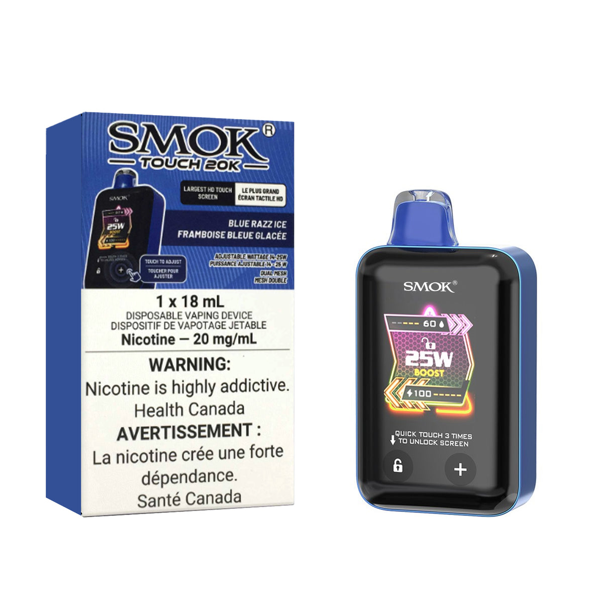 Smok Touch 20K - Blue Razz Ice (18mL)