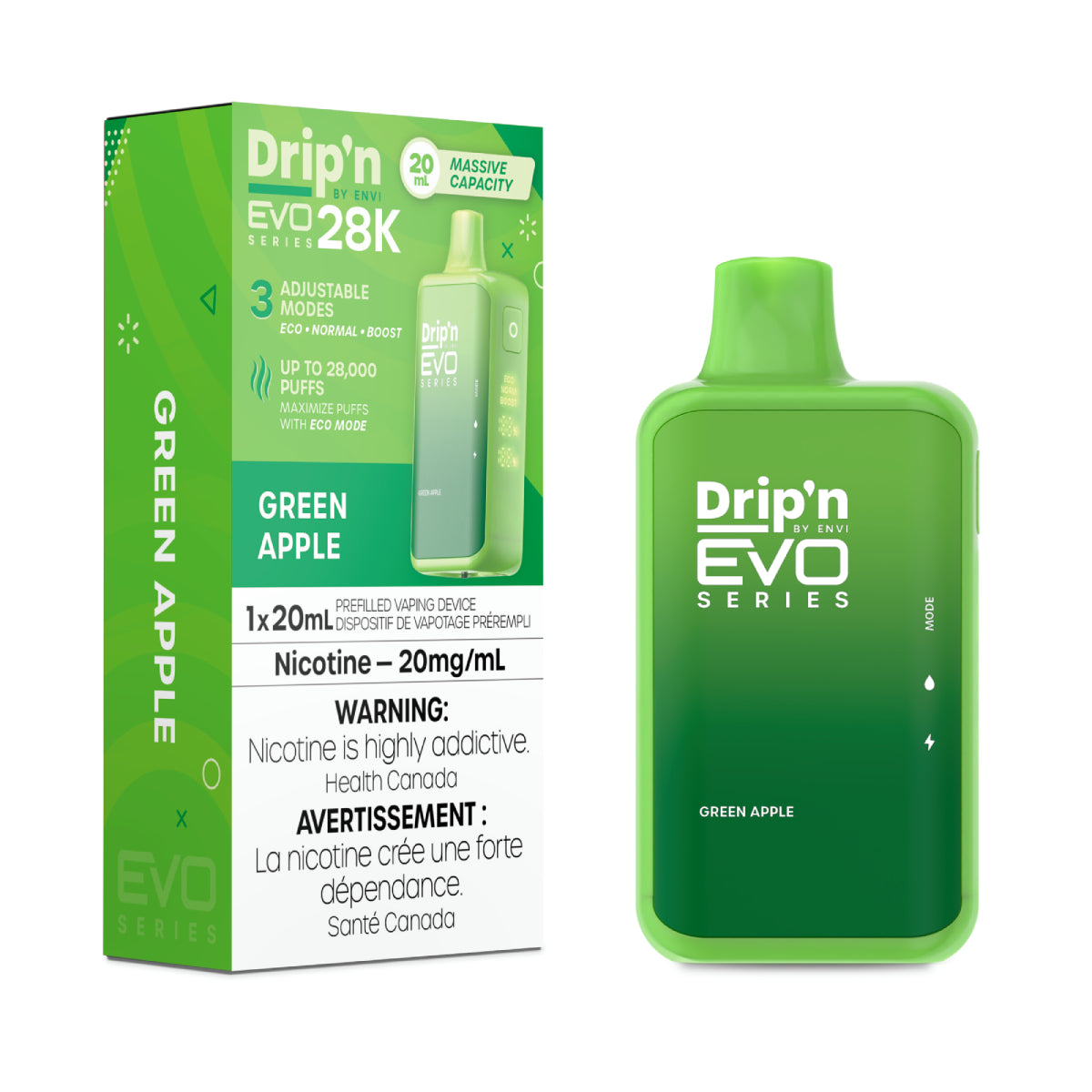 Envi Dripn Evo 28k - Green Apple (20mL)