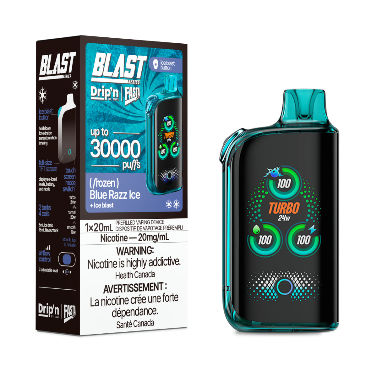 Envi Dripn Fasta Blast 30K - Blue Razz Ice (20mL)