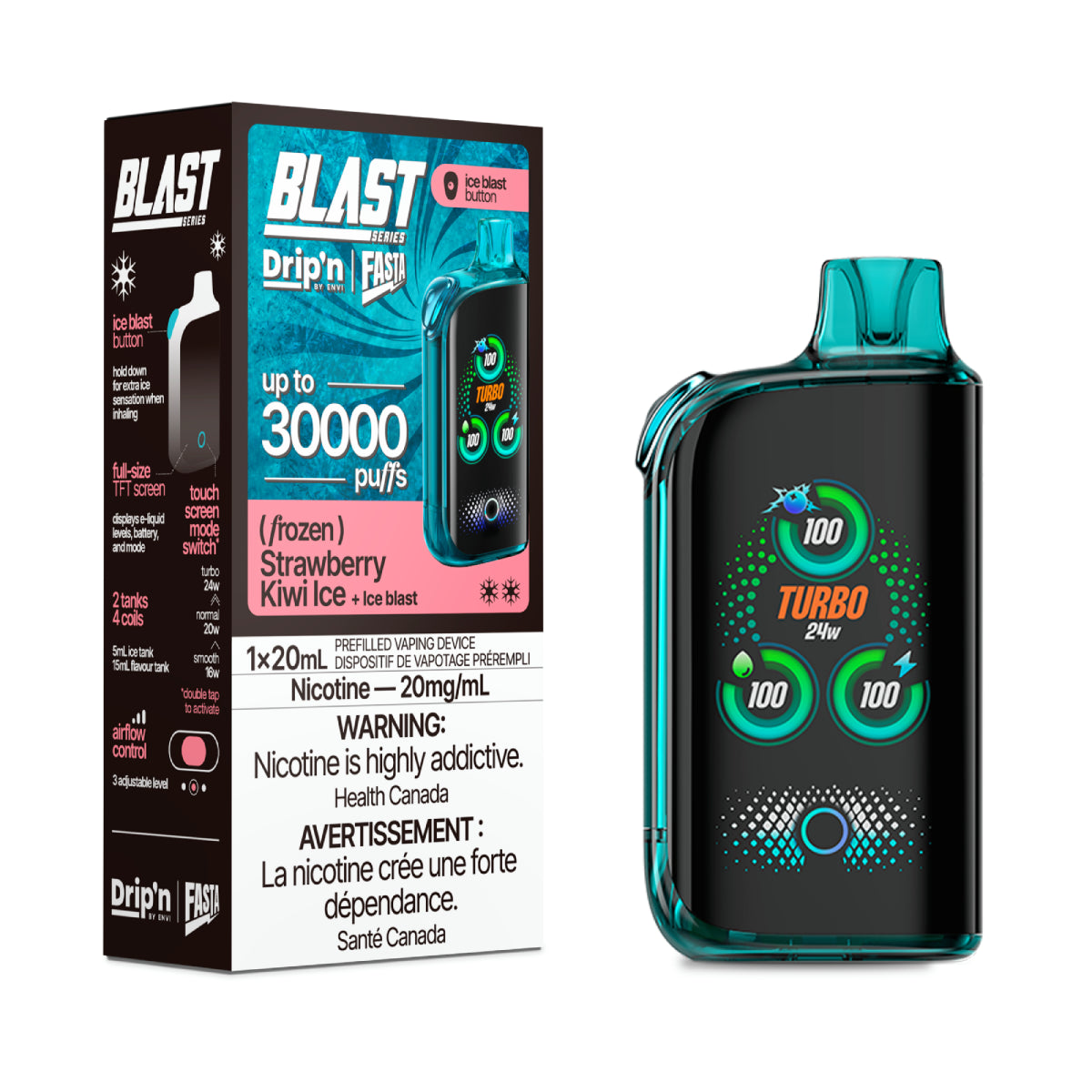 Envi Dripn Fasta Blast 30K - Strawberry Kiwi Ice (20mL)