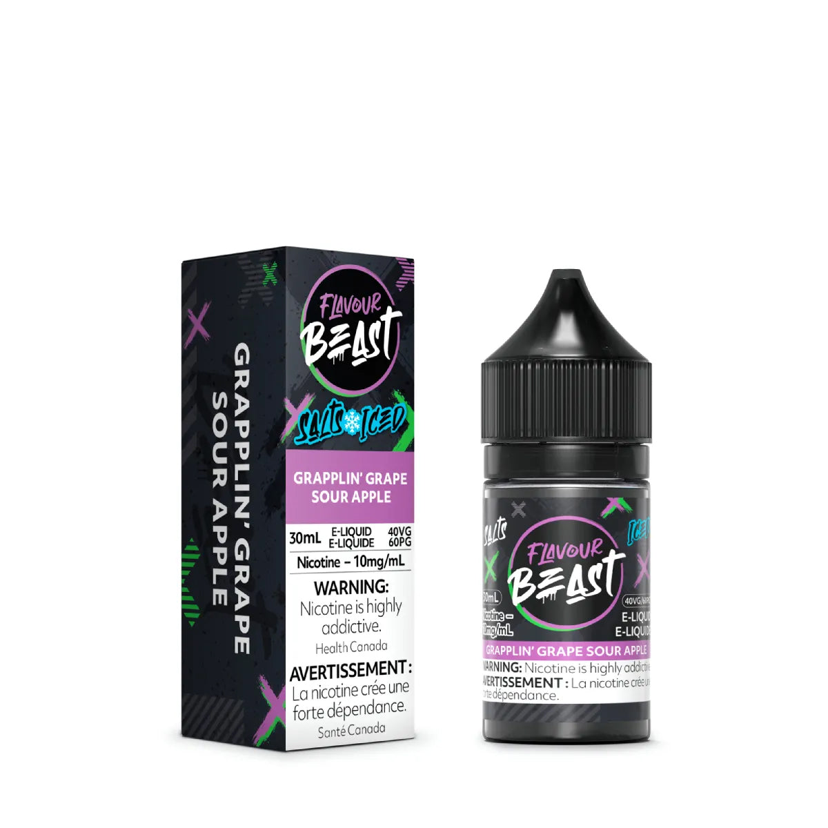 Flavour Beast Salt - Grapplin' Grape Sour Apple Iced (30mL)