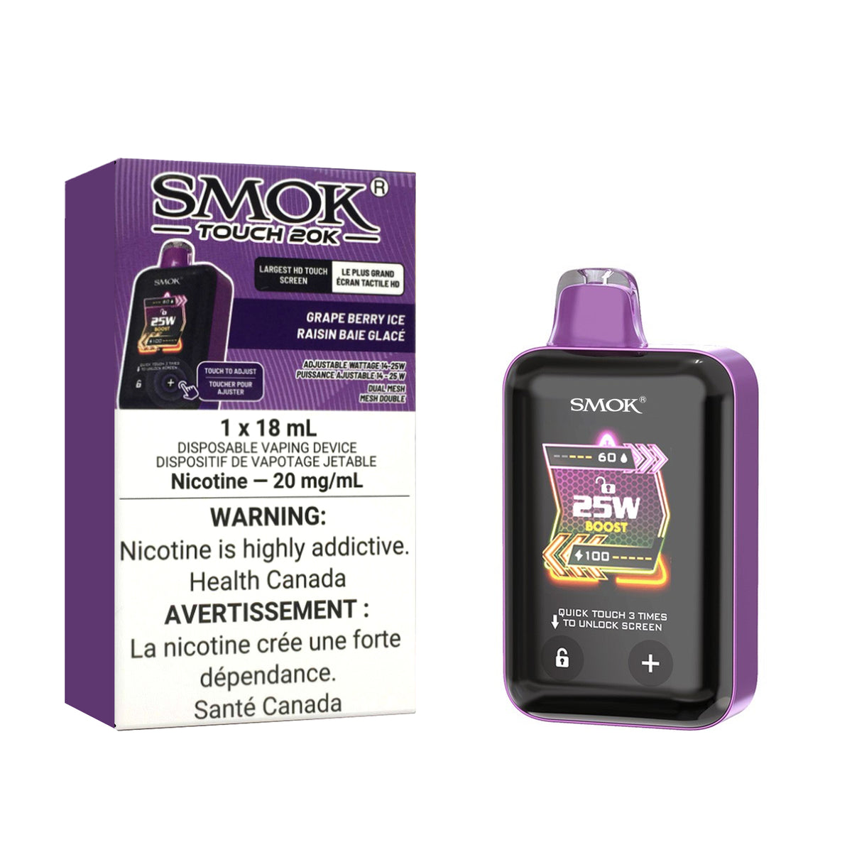 Smok Touch 20K - Grape Berry Ice (18mL)