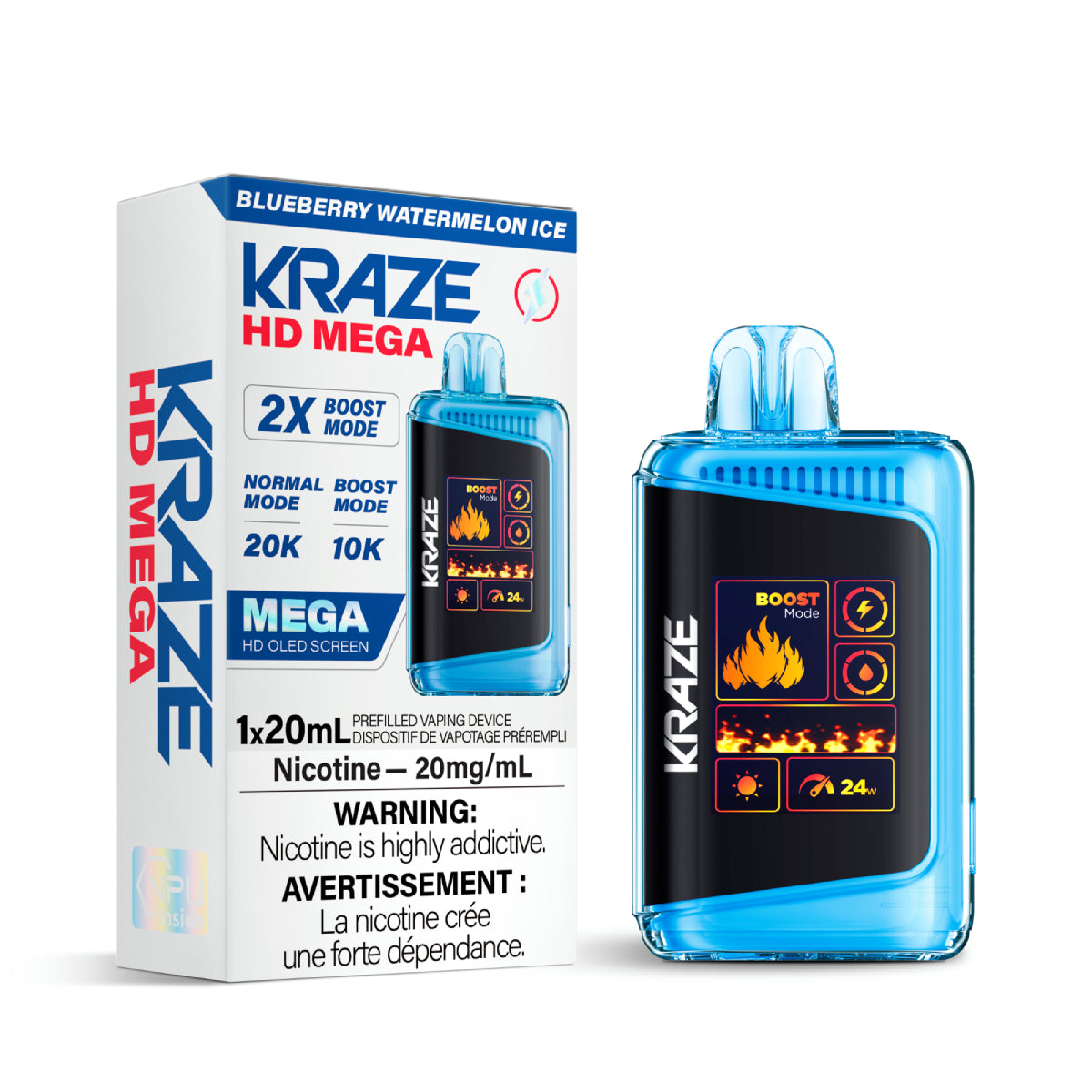 Kraze Hd Mega - Blueberry Watermelon Ice  (20mL)