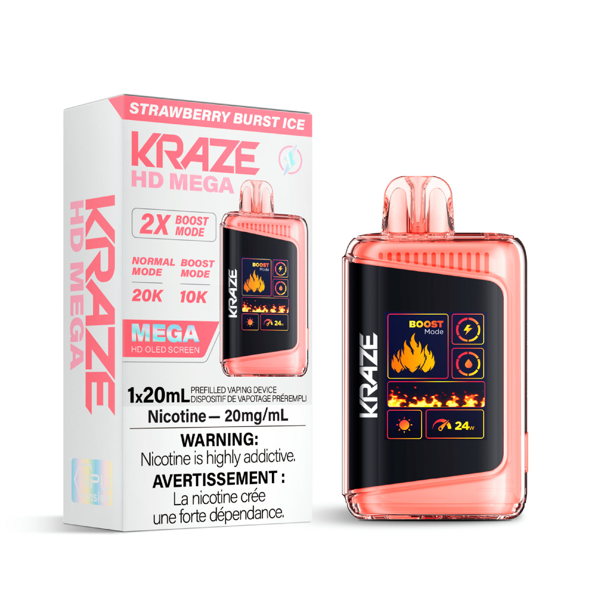 Kraze Hd Mega - Strawberry Burst Ice (20mL)