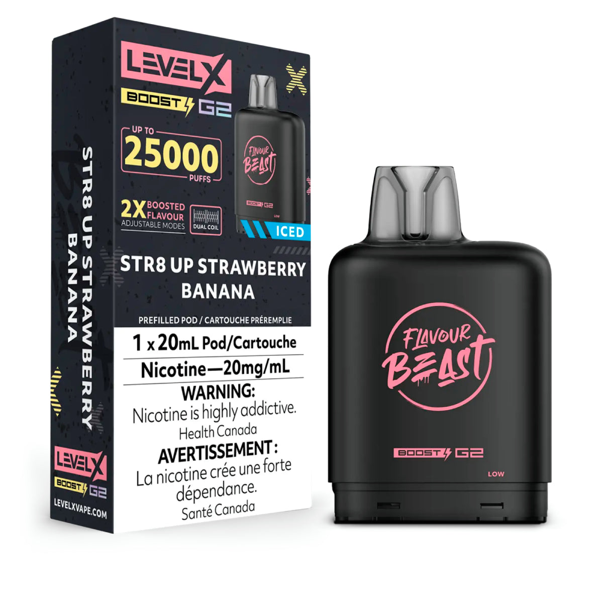 Level X FB Boost G2 - STR8 Up Strawberry Banana Iced (20mL)