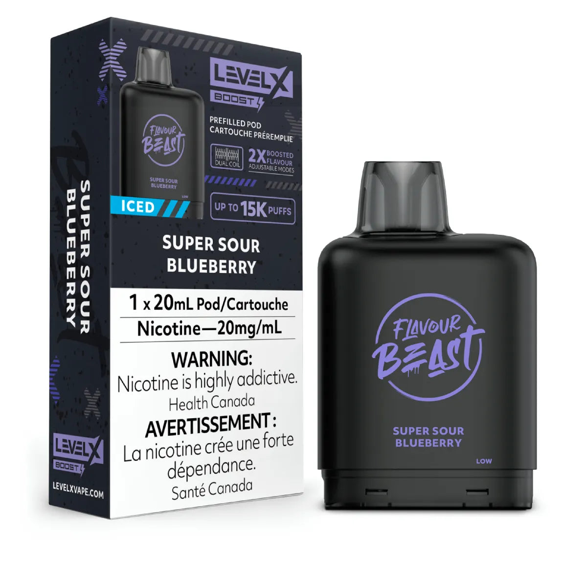 Level X FB Boost - Super Sour Blueberry Iced (20mL)