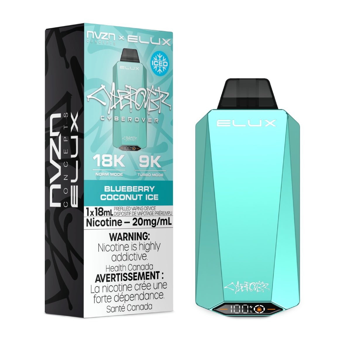 Nvzn Elux Cyberover 18k - Blueberry Coconut Ice (18mL)