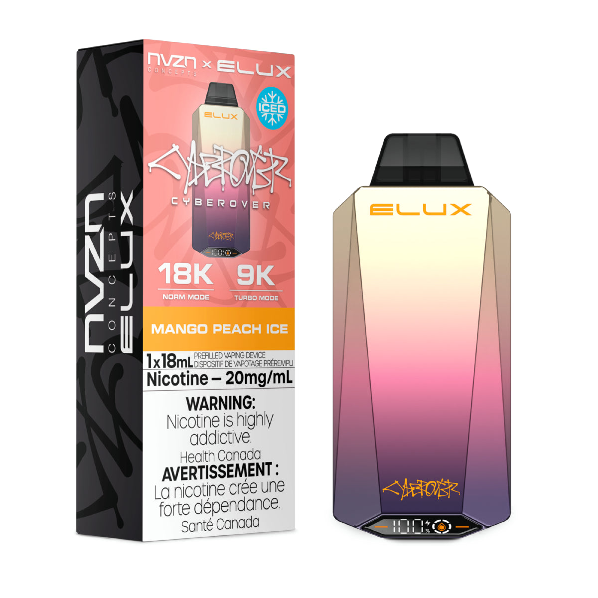 Nvzn Elux Cyberover 18k - Mango Peach Ice (18mL)