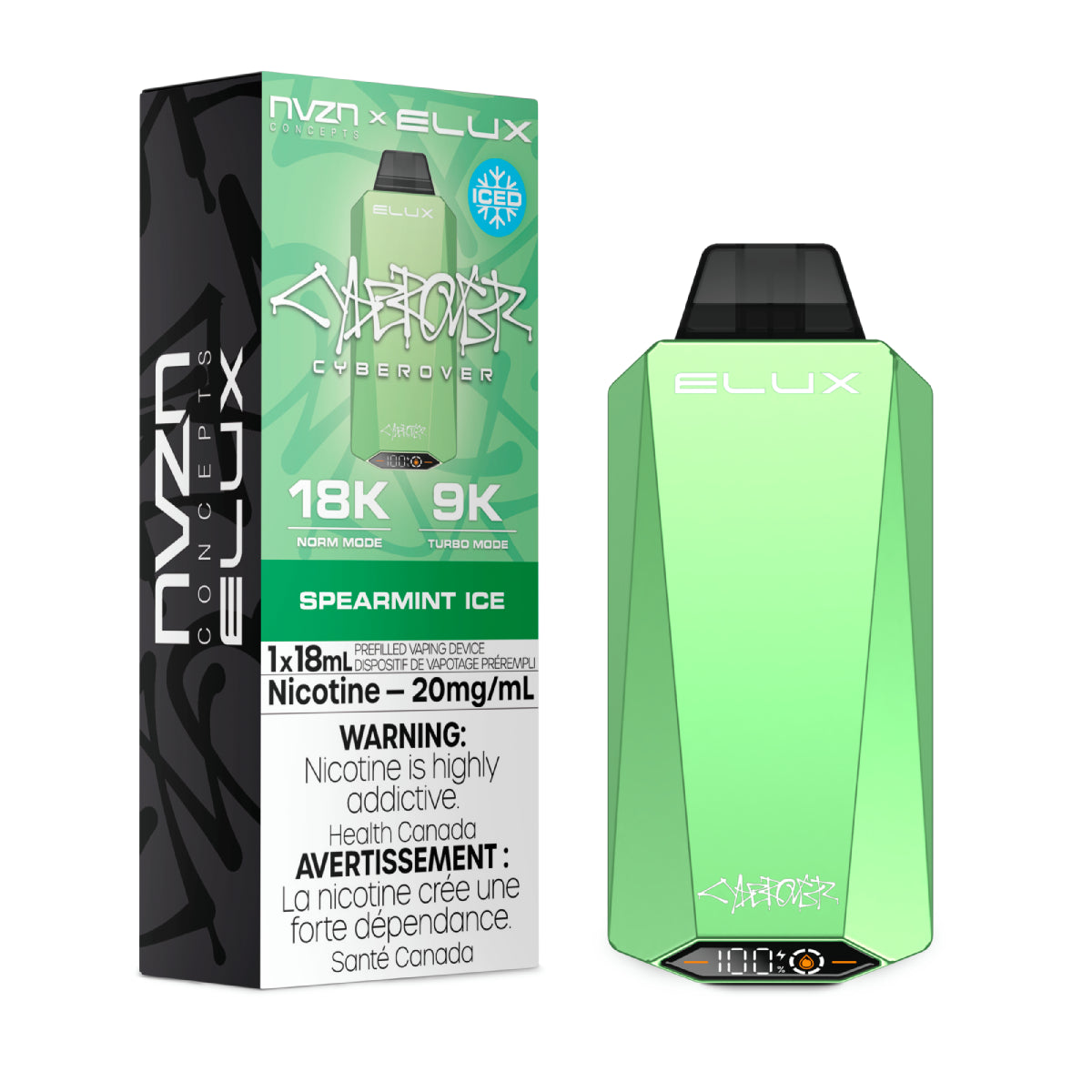 Nvzn Elux Cyberover 18k - Spearmint Ice (18mL)