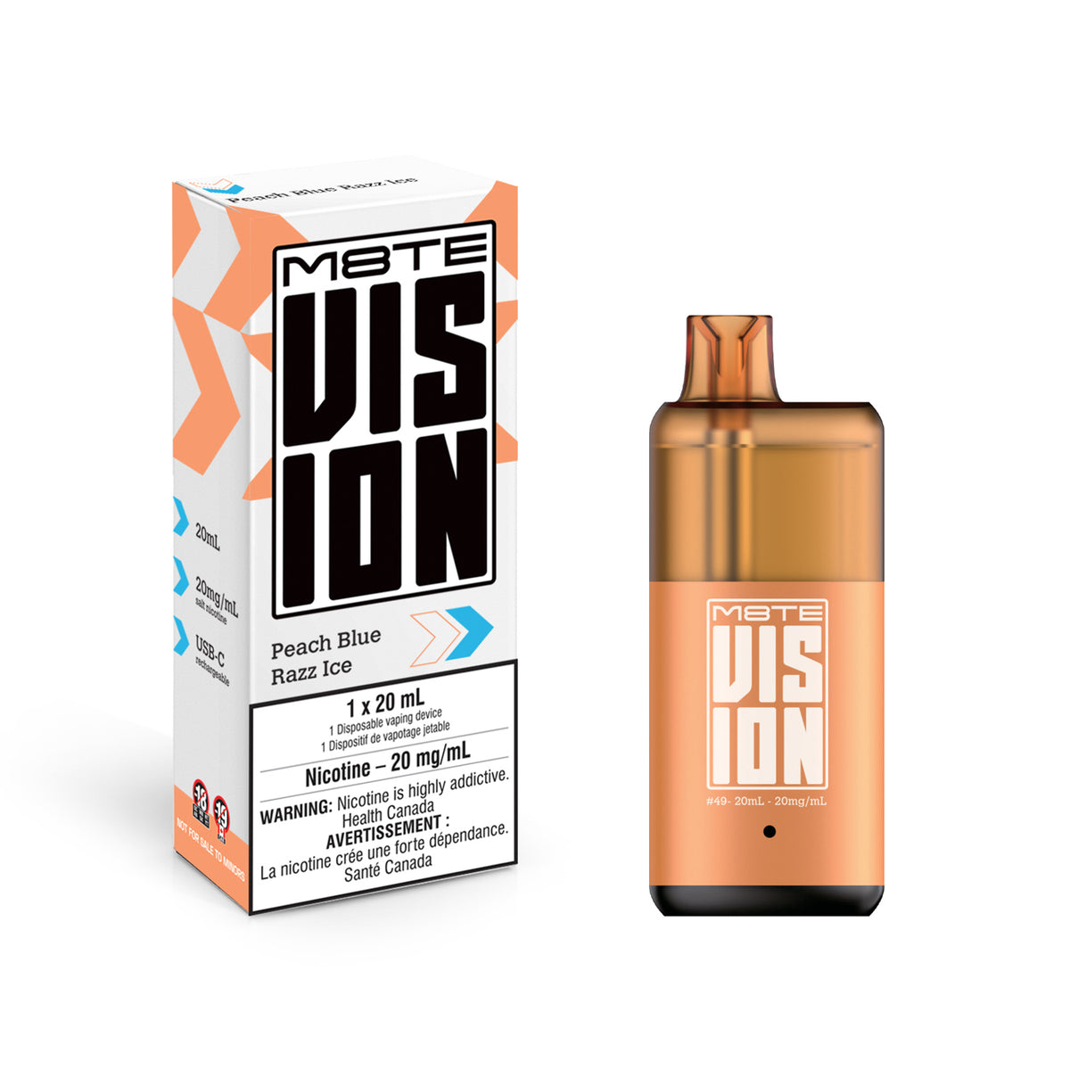 M8te Vision - Peach Blue Razz Ice (20mL)