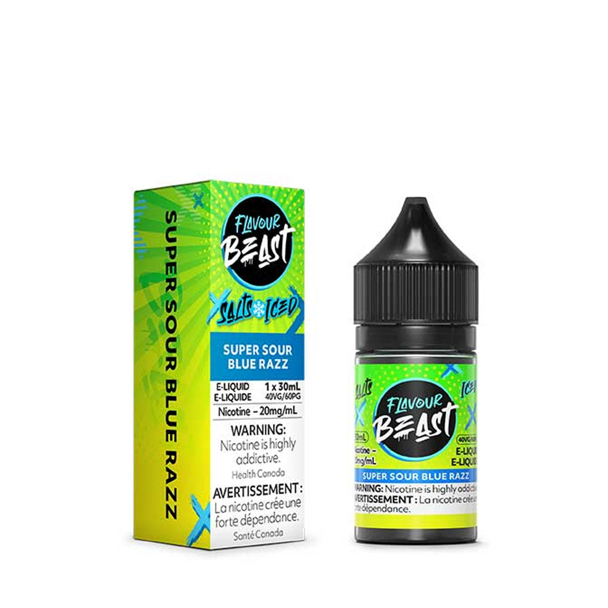 Flavour Beast Salt - Super Sour Blue Razz Iced (20mL)